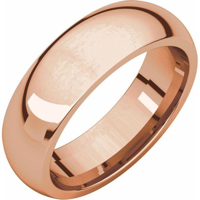 Men's Comfort Fit Classic Domed Wedding Band 14k Rose Gold / 4mm wide / Light 1.7mm Thick Ring by Nodeform