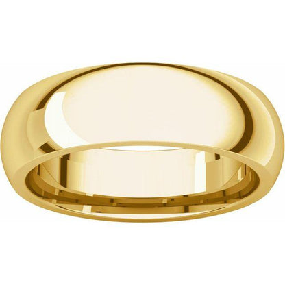 Men's Comfort Fit Classic Domed Wedding Band 14k Yellow Gold / 4mm wide / Light 1.7mm Thick Ring by Nodeform