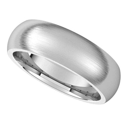 Men's Comfort Fit Classic Domed Wedding Band 14k Nickel White Gold (not plated) / 4mm wide / Light 1.7mm Thick Ring by Nodeform