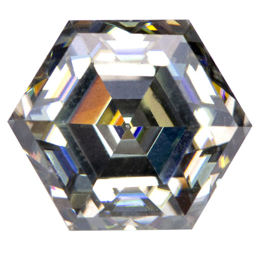 Hexagon Gray 6mm Moissanite Loose Stone Loose Gemstone by Nodeform