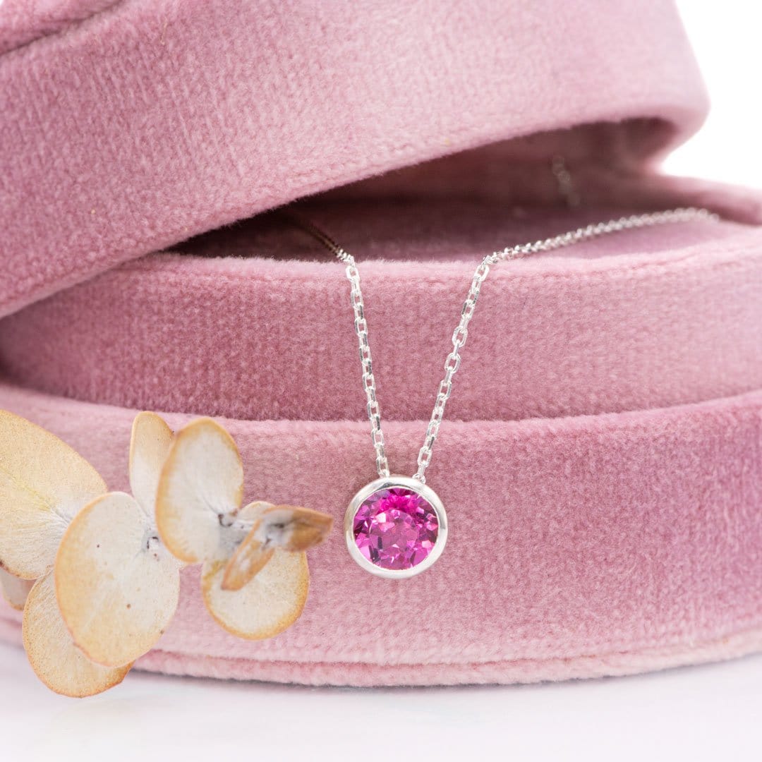 Pink on sale topaz necklaces