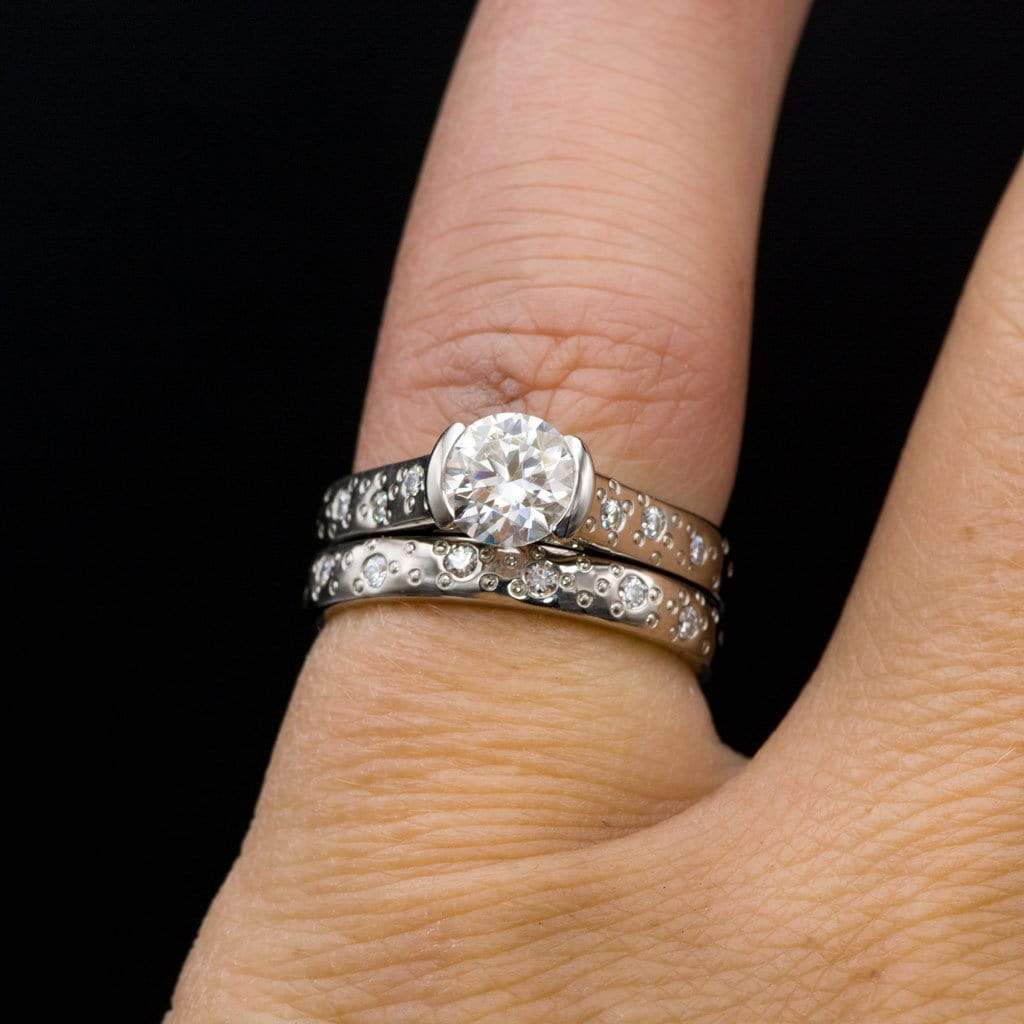 Round Brilliant Moissanite Channel-Set Engagement Ring (1ct, 3mm