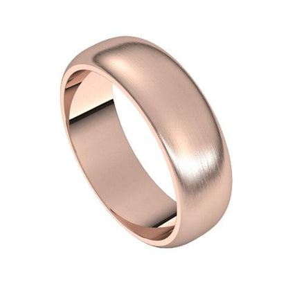 Wide Slightly Domed Modern Simple Wedding Band 6mm / 14k Rose Gold Ring by Nodeform