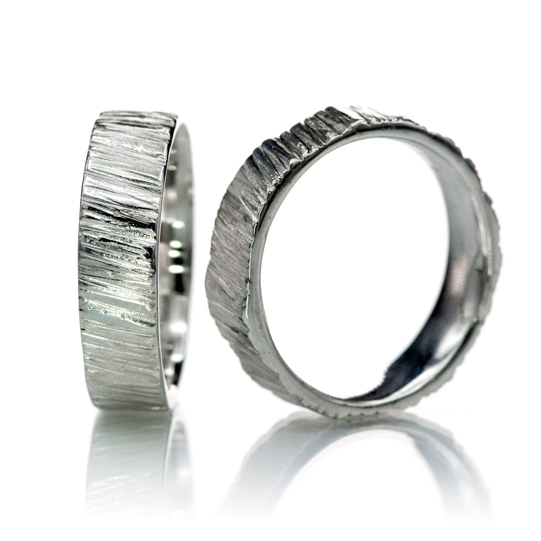 Set 2 Wedding Rustic Ring, Sterling Silver Wedding Rings, Raw Wedding Rings,  Gift for Him - Etsy