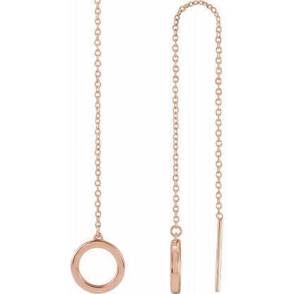 Geometric Gold Circle Chain Threader Earrings Earrings by Nodeform