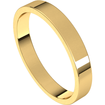 Flat Simple Gold Wedding Band 14k Yellow Gold / 3.5mm Width Ring by Nodeform