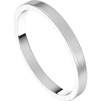 Narrow Flat Simple Wedding Band, 2-4mm Width Sterling Silver / 2mm Ring by Nodeform