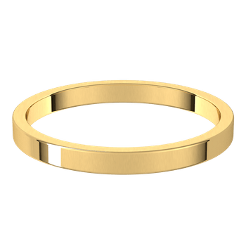 Narrow Flat Simple Wedding Band, 2-4mm Width 14k Yellow Gold / 2mm Ring by Nodeform