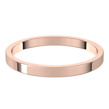 Flat Simple Gold Wedding Band 14k Rose Gold / 2mm Width Ring by Nodeform