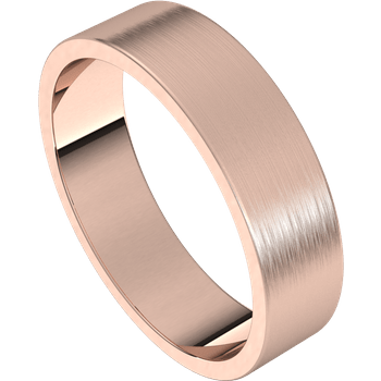 Flat Simple Gold Wedding Band 14k Rose Gold / 5mm Width Ring by Nodeform
