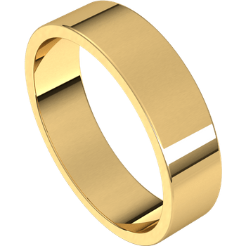Flat Simple Gold Wedding Band 14k Yellow Gold / 5mm Width Ring by Nodeform