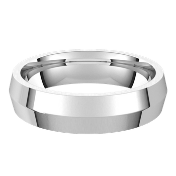 Knife Edge Comfort-fit Men's Wedding Band 14k White Gold / 5mm wide Ring by Nodeform