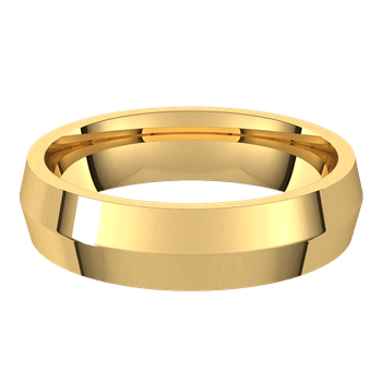 Knife Edge Comfort-fit Men's Wedding Band 14k Yellow Gold / 5mm wide Ring by Nodeform