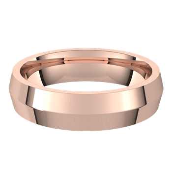 Knife Edge Comfort-fit Men's Wedding Band 14k Rose Gold / 5mm wide Ring by Nodeform