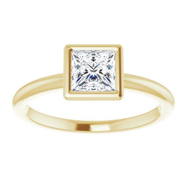 Emma Solitaire Ring Square Brilliant Princess Cut Moissanite