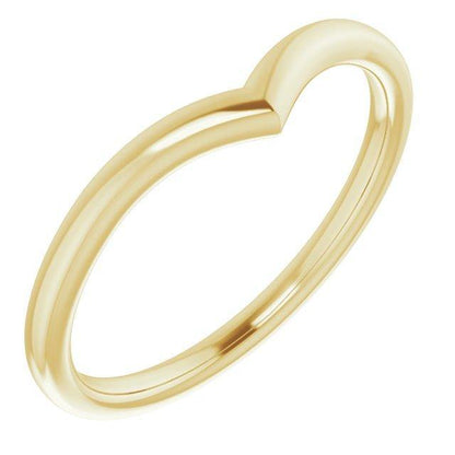 Vicky Ring V-Shaped Contoured Curved Skinny Thin Wedding Ring Stacking Band 14k Yellow Gold Ring by Nodeform
