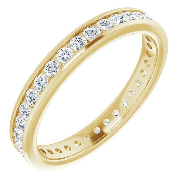 Moissanite Channel Set Anniversary Wedding Band 31-37 Moissanites (~0.66ct total) / 14K Yellow Gold Ring by Nodeform