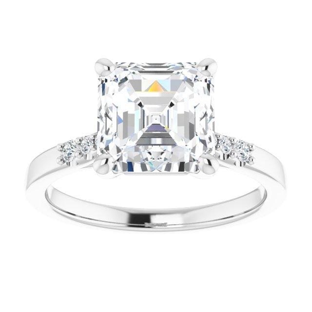 Natalie -Prong Set Engagement Ring with Accented Cathedral Shank - Setting only Ring Setting by Nodeform