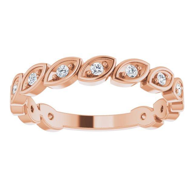 Mable Band, 1/6CTW Lab-created Diamonds or Moissanite Stacking Half Eternity Anniversary Ring All Lab-created Diamonds / 14k Rose Gold Ring by Nodeform