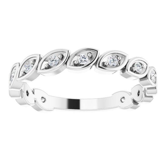 Mable Band, 1/6CTW Lab-created Diamonds or Moissanite Stacking Half Eternity Anniversary Ring Ring by Nodeform