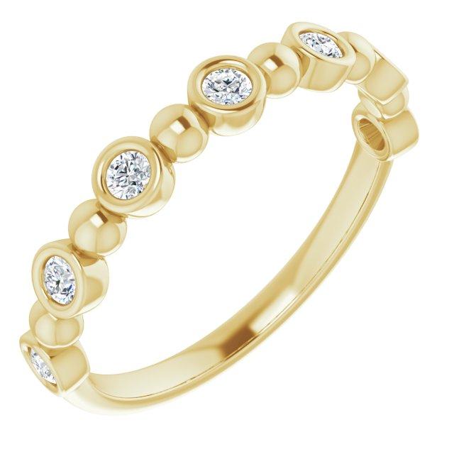 Becca Band - Diamond, Moissanite or Sapphire Bezel Set Stacking Half Eternity Anniversary Ring All Mined Diamonds  G-H, SI2-SI3 / 14K Yellow Gold Ring by Nodeform