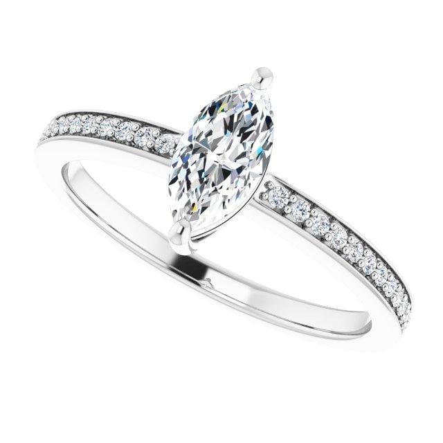 Darcy - Basket Set Engagement Ring with Accented Shank - Setting only Ring Setting by Nodeform