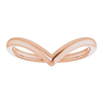 Victoria Ring V Shape Contoured Curved Skinny Thin Wedding Stacking Band 14k Rose Gold / 1.5mm wide Ring by Nodeform