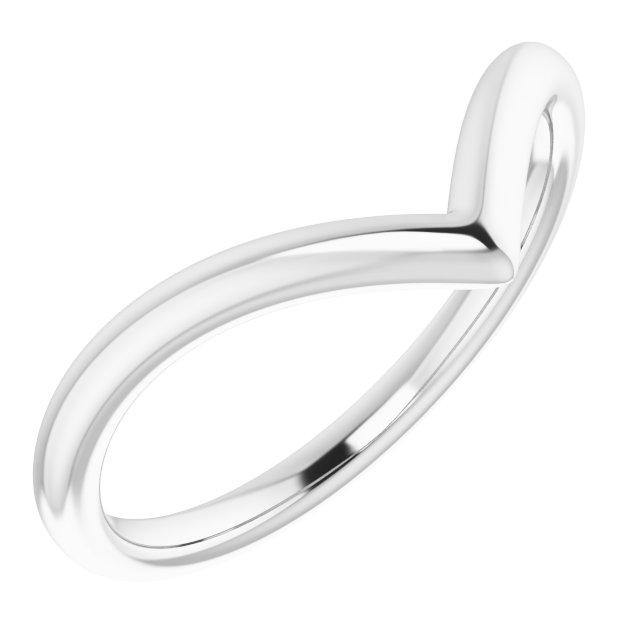 Vica Ring V Shape Contoured Curved Narrow Wedding Stacking Band Sterling Silver Ring by Nodeform
