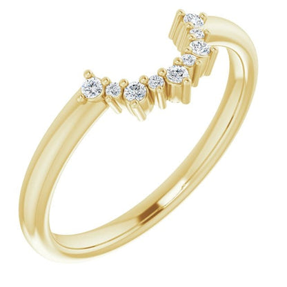 Casey Band - C-Shape Contoured Accented Diamond, or Sapphire Shadow Wedding Ring Ring by Nodeform