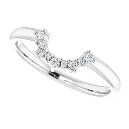 Casey Band - C-Shape Contoured Accented Diamond, or Sapphire Shadow Wedding Ring Ring by Nodeform