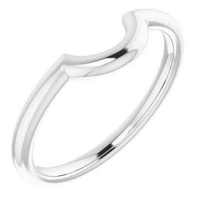 Cassie Ring C-Shaped Contoured Curved Thin Wedding Ring Stacking Band Platinum Ring by Nodeform
