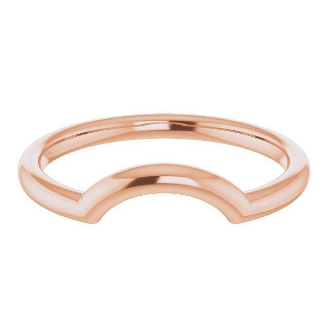 Cassandra Ring C-Shaped Contoured Curved Thin Wedding Ring Stacking Band 14k Rose Gold Ring by Nodeform