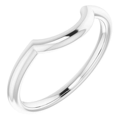 Cassandra Ring C-Shaped Contoured Curved Thin Wedding Ring Stacking Band 14k Nickel White Gold Ring by Nodeform