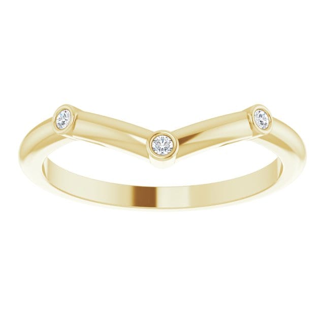 Vinnie Chevron Band - Bezel Set Diamond Contoured Wedding Ring Ring by Nodeform