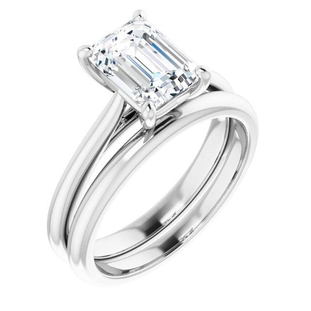 Julia - Prong Set Narrow Cathedral Solitaire Engagement Ring - Setting only Ring Setting by Nodeform