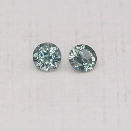 Fair Trade Blue-Green Montana Sapphire Bezel Stud Earrings With Moissanite Accents