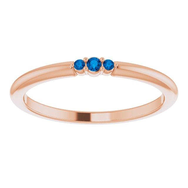 Tania Band -Graduated Diamond, Moissanite or Sapphire Stacking Wedding Ring All Blue Sapphires / 14k Rose Gold Ring by Nodeform