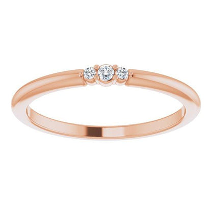 Tania Band -Graduated Diamond, Moissanite or Sapphire Stacking Wedding Ring All Lab Grown Diamonds / 14k Rose Gold Ring by Nodeform