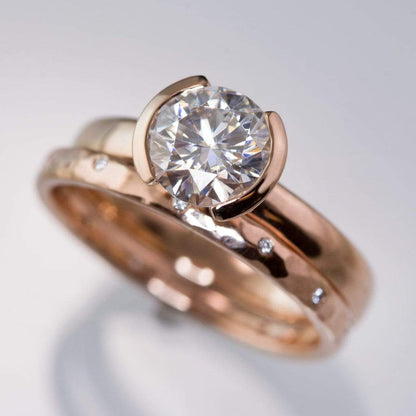 Modified Tension Semi-Bezel Set Solitaire Engagement Ring - Setting only Ring Setting by Nodeform