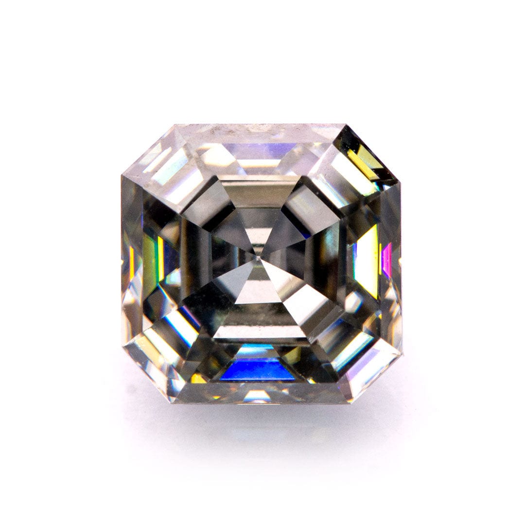 Loose asscher hot sale cut moissanite