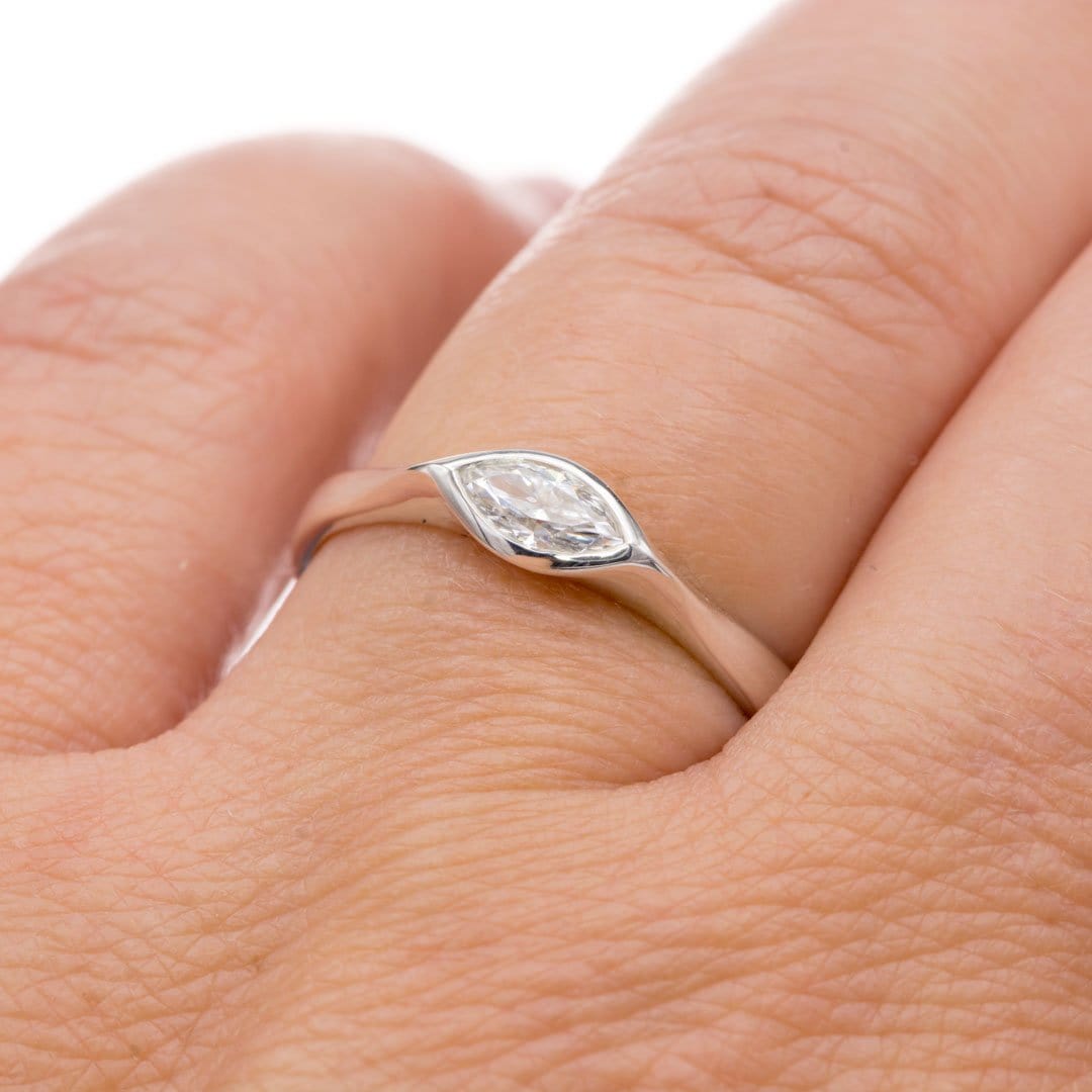 Horizontal set marquise diamond ring Clearance