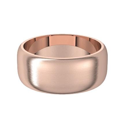 Wide Slightly Domed Modern Simple Wedding Band 8mm / 14k Rose Gold Ring by Nodeform