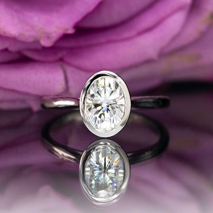 Emma Bezel Set Solitaire Engagement Ring - Setting only Ring Setting by Nodeform