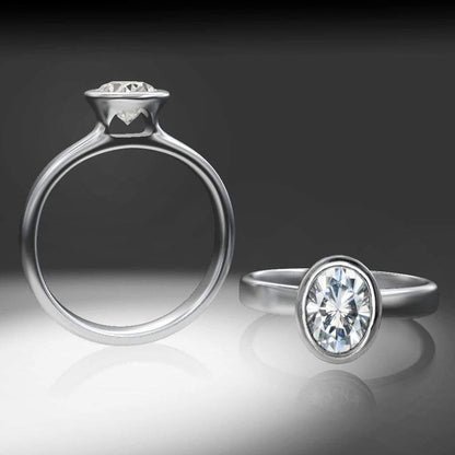 Peekaboo Bezel Set Solitaire Engagement Ring - Setting only Ring Setting by Nodeform