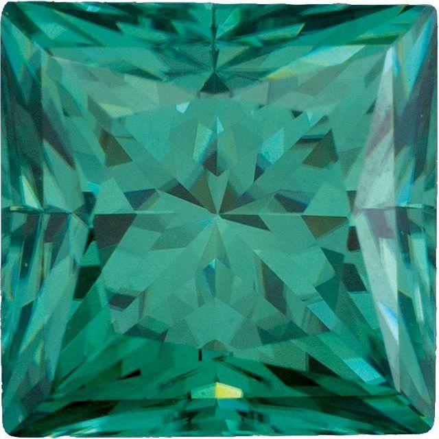 Princess-Cut Square Loose Green Moissanite Stone 5x5 mm/0.75ct Green Moissanite Loose Gemstone by Nodeform