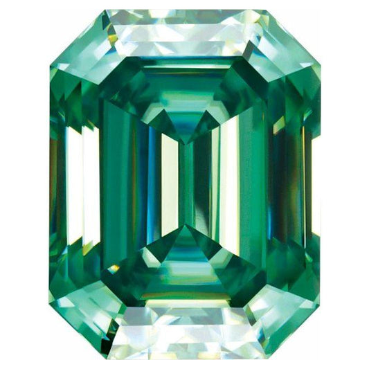 Emerald Cut Green Moissanite Loose Stone 7x5 mm/1.18ct Green Moissanite Loose Gemstone by Nodeform