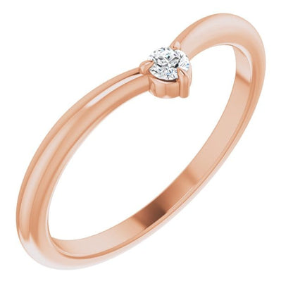 Velma Band - Diamond, Moissanite or Sapphire V-Shape Contoured Stacking Wedding Ring Lab Grown Diamond / 14k Rose Gold Ring by Nodeform