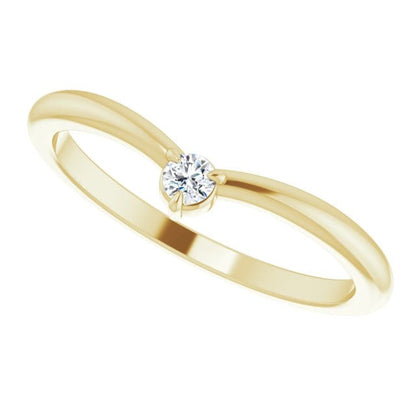 Velma Band - Diamond, Moissanite or Sapphire V-Shape Contoured Stacking Wedding Ring Lab Grown Diamond / 14K Yellow Gold Ring by Nodeform