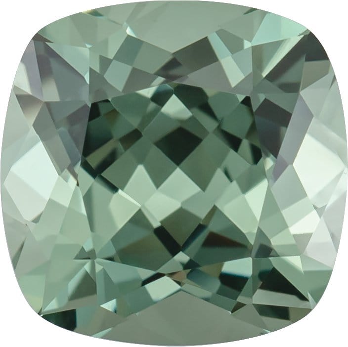 Square Cushion Cut Lab Created Green Sapphire Gemstone 6 mm/ 1.3ct Lab-Created Green Sapphire Loose Gemstone by Nodeform