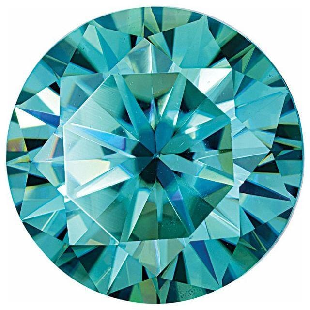 Round Teal Moissanite Loose Stone 4mm/0.38ct Teal Moissanite Loose Gemstone by Nodeform